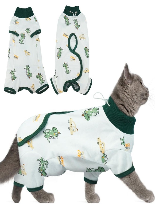 دينتران بدلة تعافي للقطط من دينترون بعد العمليات الجراحية، بدلة ناعمة للقطط الإناث والذكور، قميص بديل لطوق الجراحة المخروطي للقطط الصغيرة، بيجامة مضادة لللعق لجروح البطن للحيوانات الأليفة الصغيرة بعد التعقيم، بدلة كاملة للقطط بعد الجراحة - Image 1